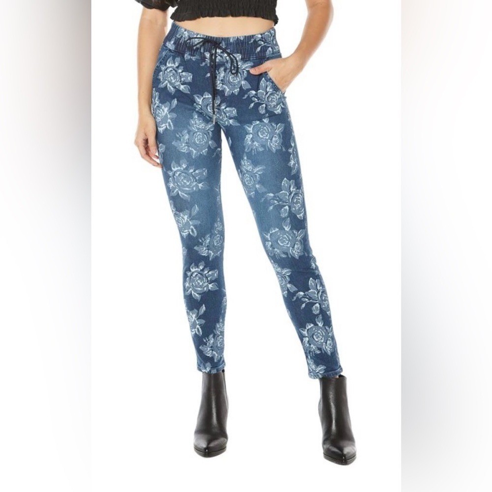 JUICY COUTURE Y2K Laguna Floral Print Jogger Jeans ~Size 26x27 Inseam NWT $98